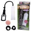Prótese PUMP - BOMBA PENIANA MANUAL COM MANILHA E 3 ANÉIS PARA BASE - 19 X 5,5 CM