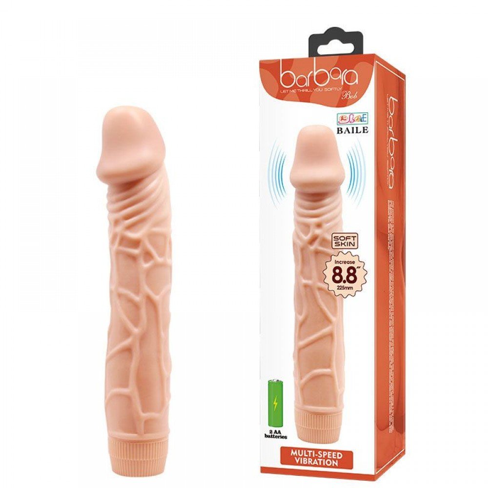 PÊNIS REALÍSTICO COM VIBRO E VEIAS SALIENTES BARBARA BAILE BW 001032R