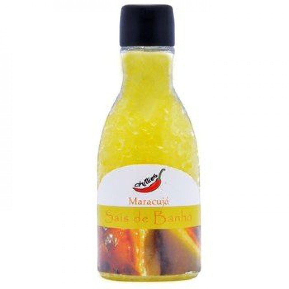 Sais de banho Maracujá 80g Sais De Banho Chillies: É uma combinação de sais aromáticos que irão transformar seu banho em um momento de puro prazer. Sais de banho Maracujá 80g