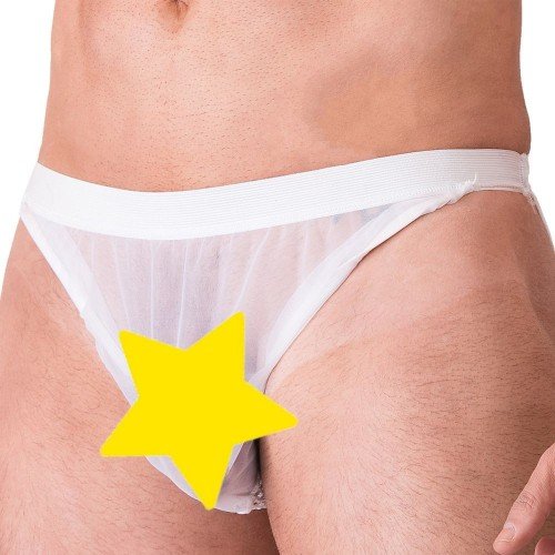 CUECA TELA COM TULE BRANCO  1301