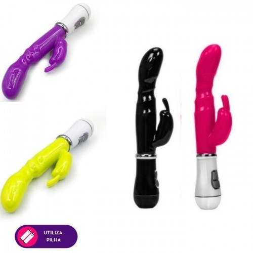 VIBRADOR PONTO G COM ESTIMULADOR RABBIT 