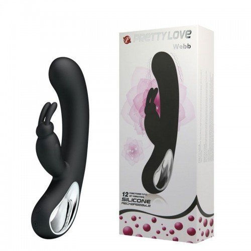 VIBRADOR RECARREGAVEL WEBB PONTO G COM ALÇA METALIZADA 12 MODOS 