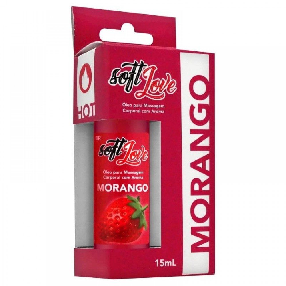 OLEO DE MASSAGEM MORANGO 15ml - SOFT LOVE Gel Aromatizante Hot Soft Love com uma fórmula aromatizada,causa uma leve e agradável sensação de calor em contato com a pele. OLEO DE MASSAGEM MORANGO 15ml - SOFT LOVE